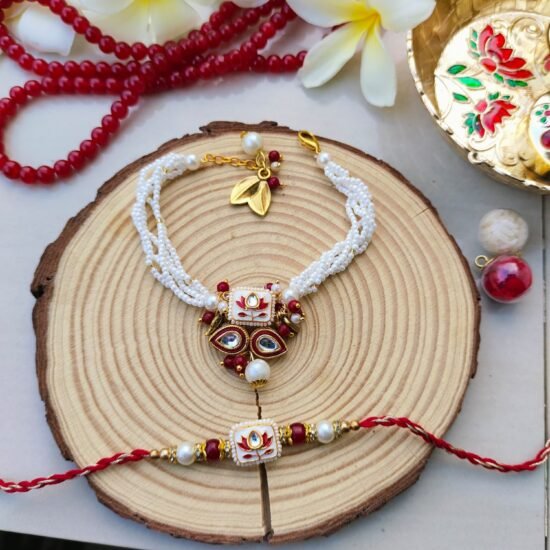 Exquisite Handmade Rakhi and Necklace