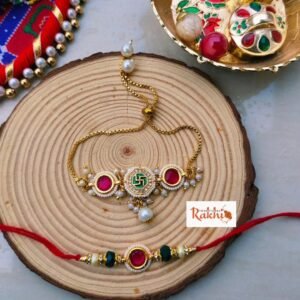 Royal Bhaiya Bhabhi Rakhi Set | Elegant Couple Rakhi by Traditional Rakhi