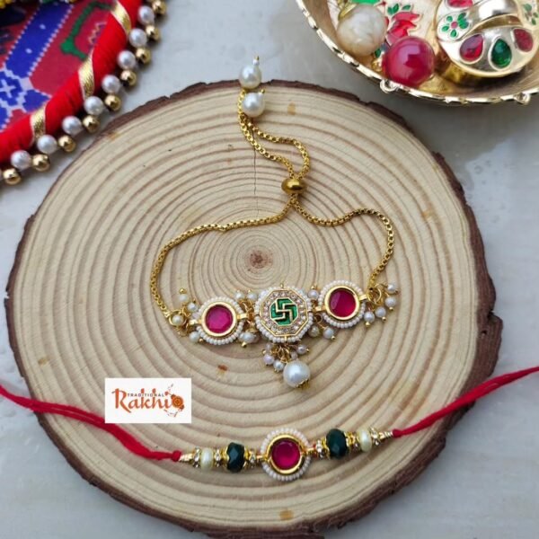 Royal Bhaiya Bhabhi Rakhi Set | Elegant Couple Rakhi by Traditional Rakhi - Image 2