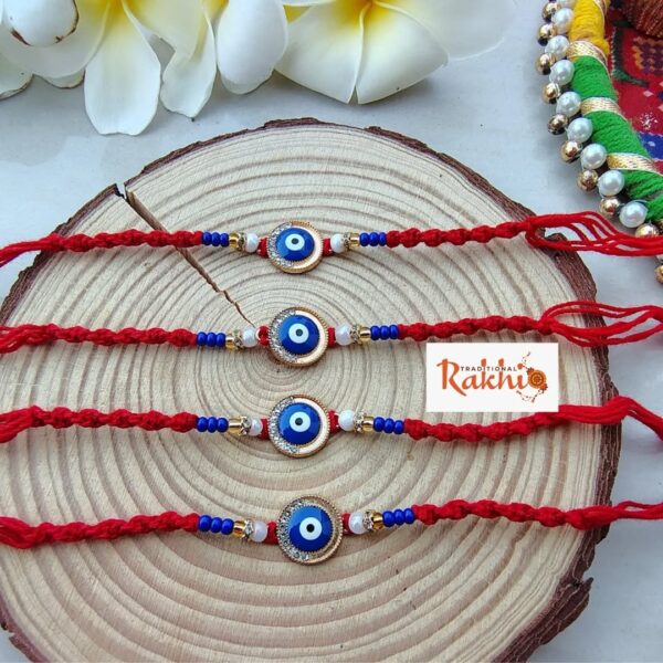 Red Evil Eye Rakhi Set (1pcs) - Image 3