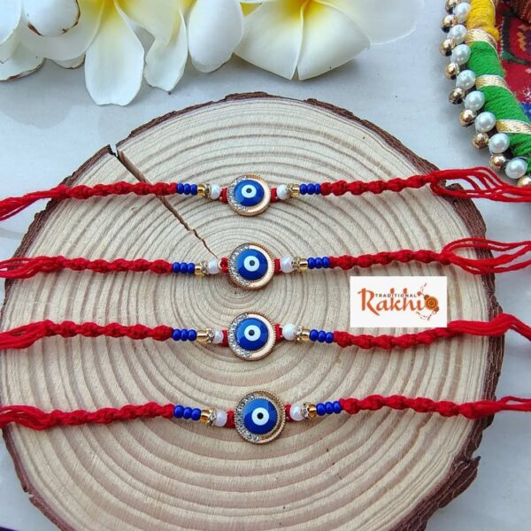 Red Evil Eye Rakhi Set (1pcs) - Image 2