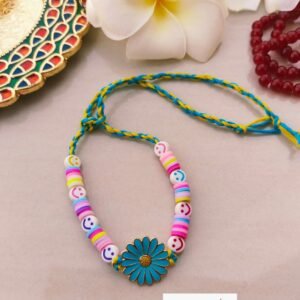 Cheerful Kids Smiley & Blue Flower Rakhi for Brothers and Kids