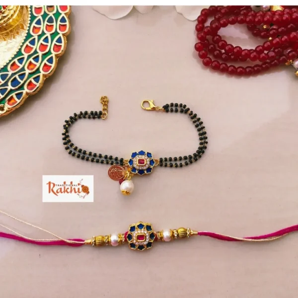 Mangalsutra Style Bhaiya Bhabhi Rakhi Set - Image 4