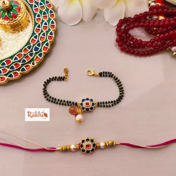 Mangalsutra Style Bhaiya Bhabhi Rakhi Set - Image 3