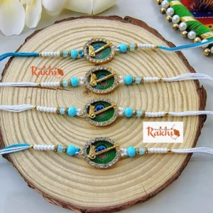 Peacock Flute Rakhi Set