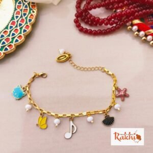 Chic Charm Bracelet Rakhi for Bhabhi & Sister | Modern Lumba Rakhi
