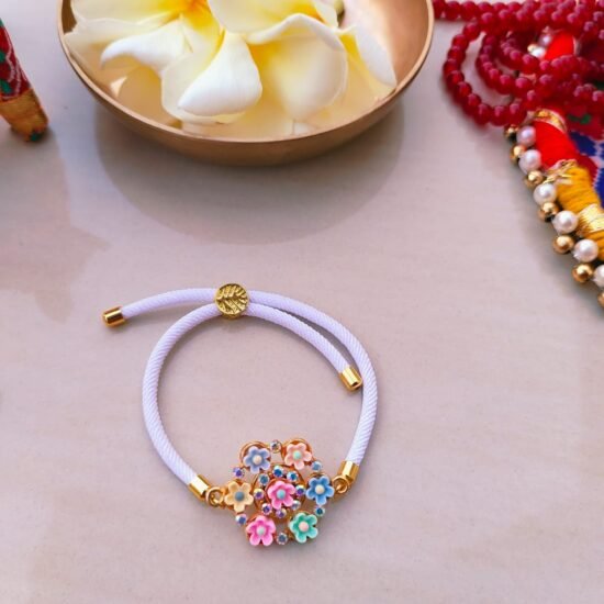 Pastel Bloom Floral Rakhi for Kids & Sister | Adjustable Designer Rakhi