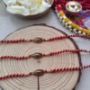 Classic "BRO" Rakhi for Bhai | Traditional Red & Gold Thread Rakhi 1pcs - Image 3