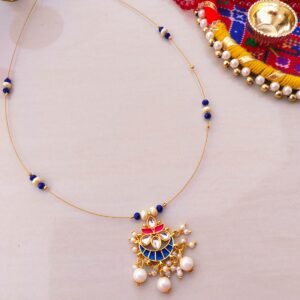 Vibrant Handcrafted Meenakari & Pearl Chain Necklace - Artisan Gold-Plated Jewellery