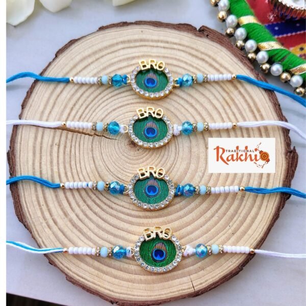 Trendy Peacock Eye Rakhi - (1 Pcs) - Image 2