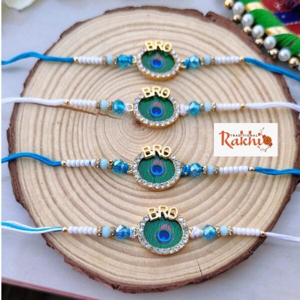Trendy Peacock Eye Rakhi - (1 Pcs) - Image 3