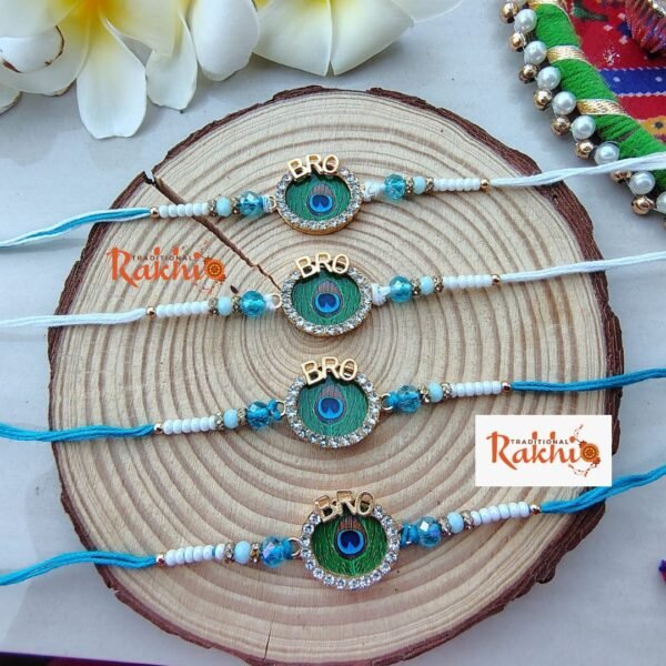 Trendy Peacock Eye Rakhi - (1 Pcs) - Image 4