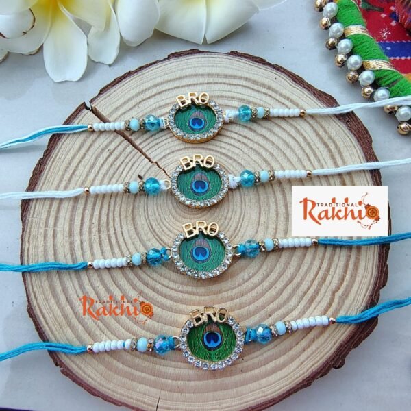 Trendy Peacock Eye Rakhi - (1 Pcs) - Image 6