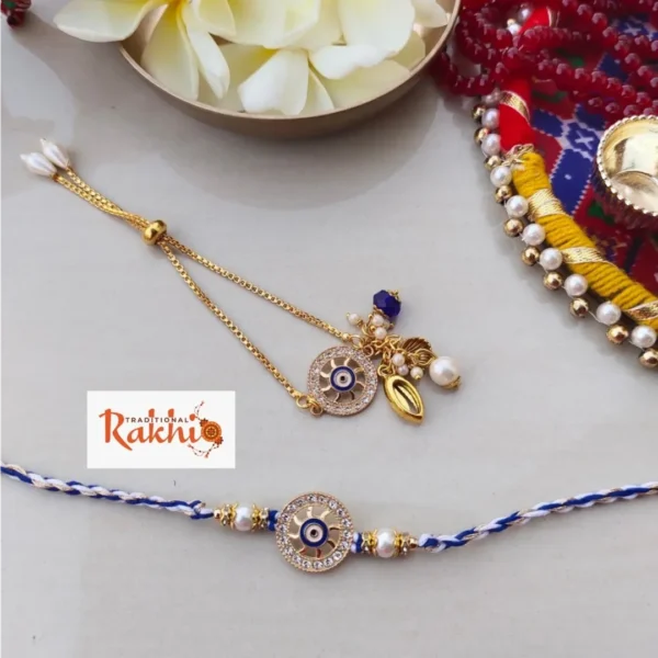 Evil Eye Charm Bhaiya Bhabhi Rakhi Set | Protective & Stylish - Image 4