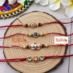 Assorted Auspicious Rakhi Set (1pcs)