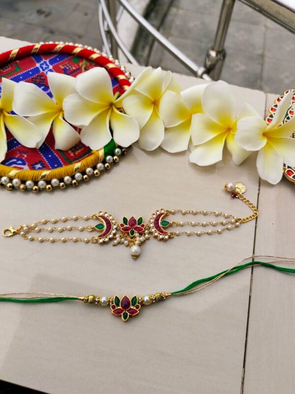 Royal Lotus & Crescent Bhaiya Bhabhi Rakhi Set - Image 4