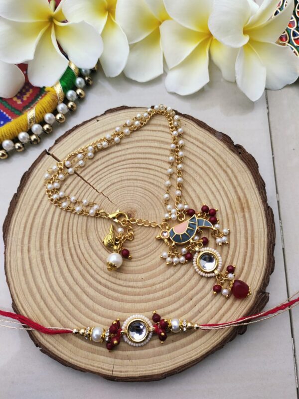 Grand Peacock Bhaiya Bhabhi Rakhi Set - Image 4