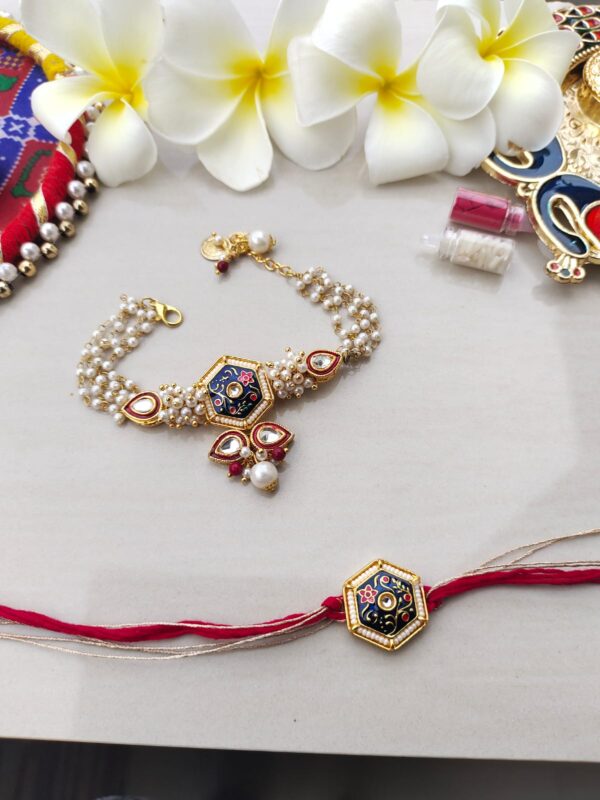 Royal Hexagonal Bhaiya Bhabhi Rakhi Set - Image 3