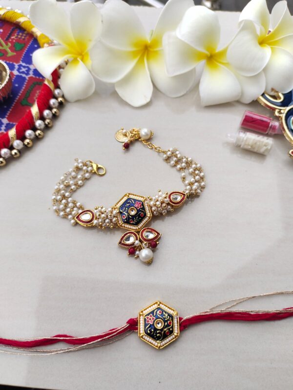 Royal Hexagonal Bhaiya Bhabhi Rakhi Set