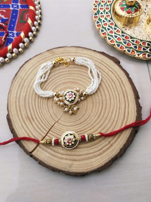 Regal Floral Bhaiya Bhabhi Rakhi Set - Image 3
