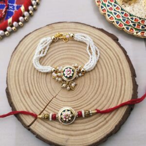 Regal Floral Bhaiya Bhabhi Rakhi Set
