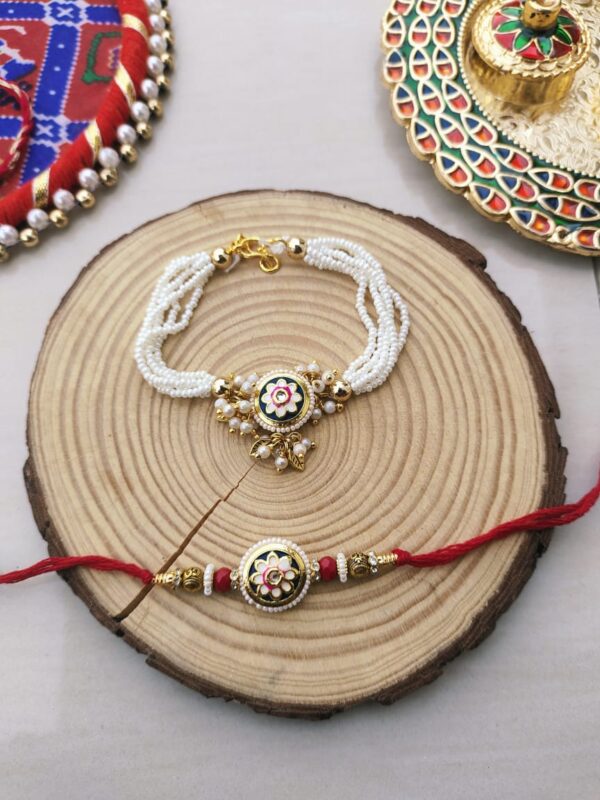 Regal Floral Bhaiya Bhabhi Rakhi Set