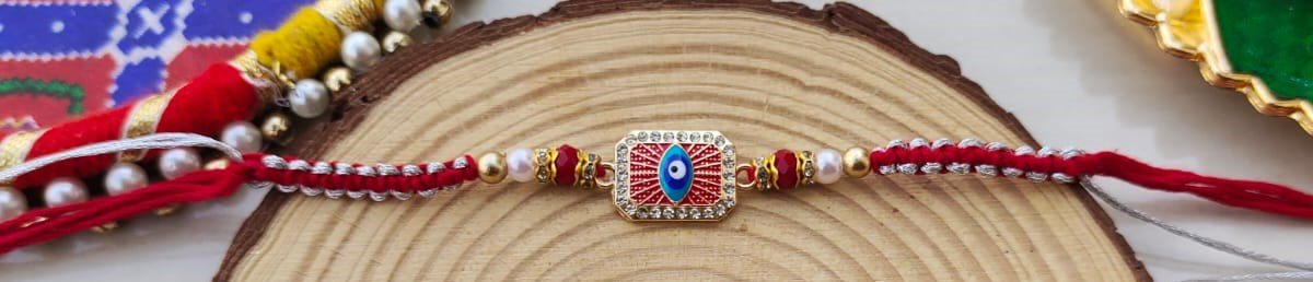 Spiritual Shield Premium Designer Rakhi Collection – Choose from Evil Eye, Lord Ganesha, or Bal Krishna (Single Piece) - Image 2