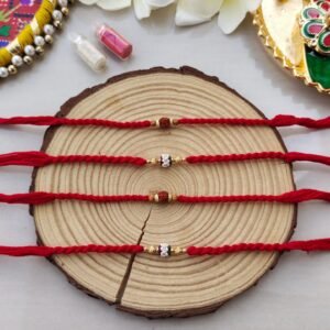 Sacred Rudraksha & Pearl Cluster Designer Rakhi Collection (₹60 Each)