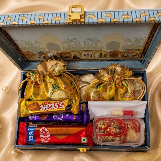 Premium Royal Palace Box Bhaiya Bhabhi Big Gift Hamper With Dryfruit & Pooja dish