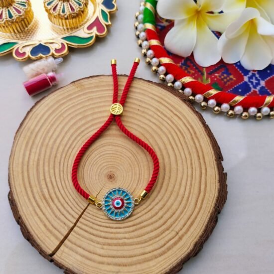 Premium Protection Circular Evil Eye Adjustable Slider Rakhi