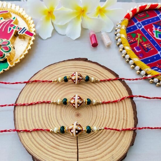 Premium Meenakari & Kundan Designer Brother Rakhis