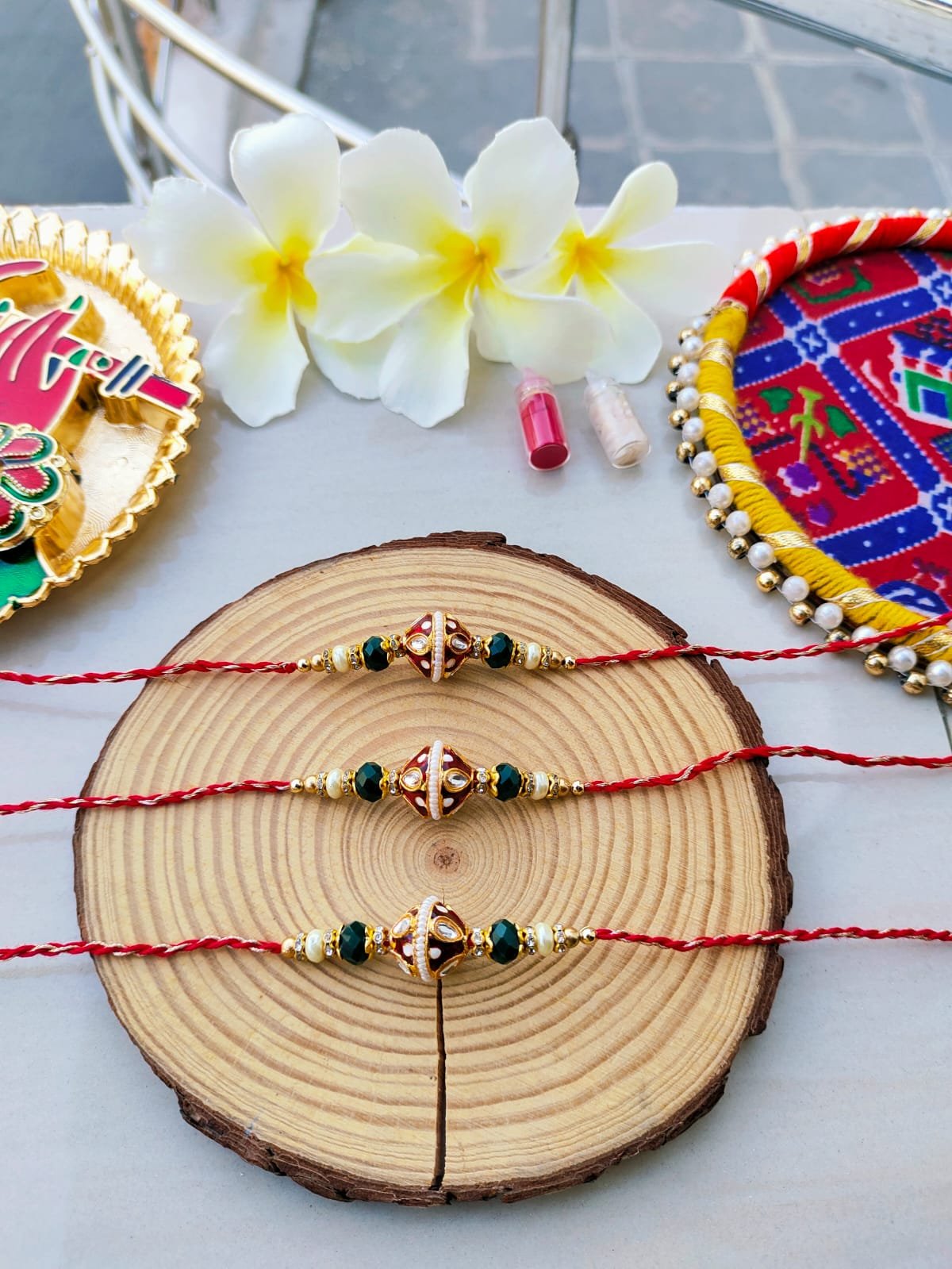 Premium Meenakari & Kundan Designer Brother Rakhis - Image 4